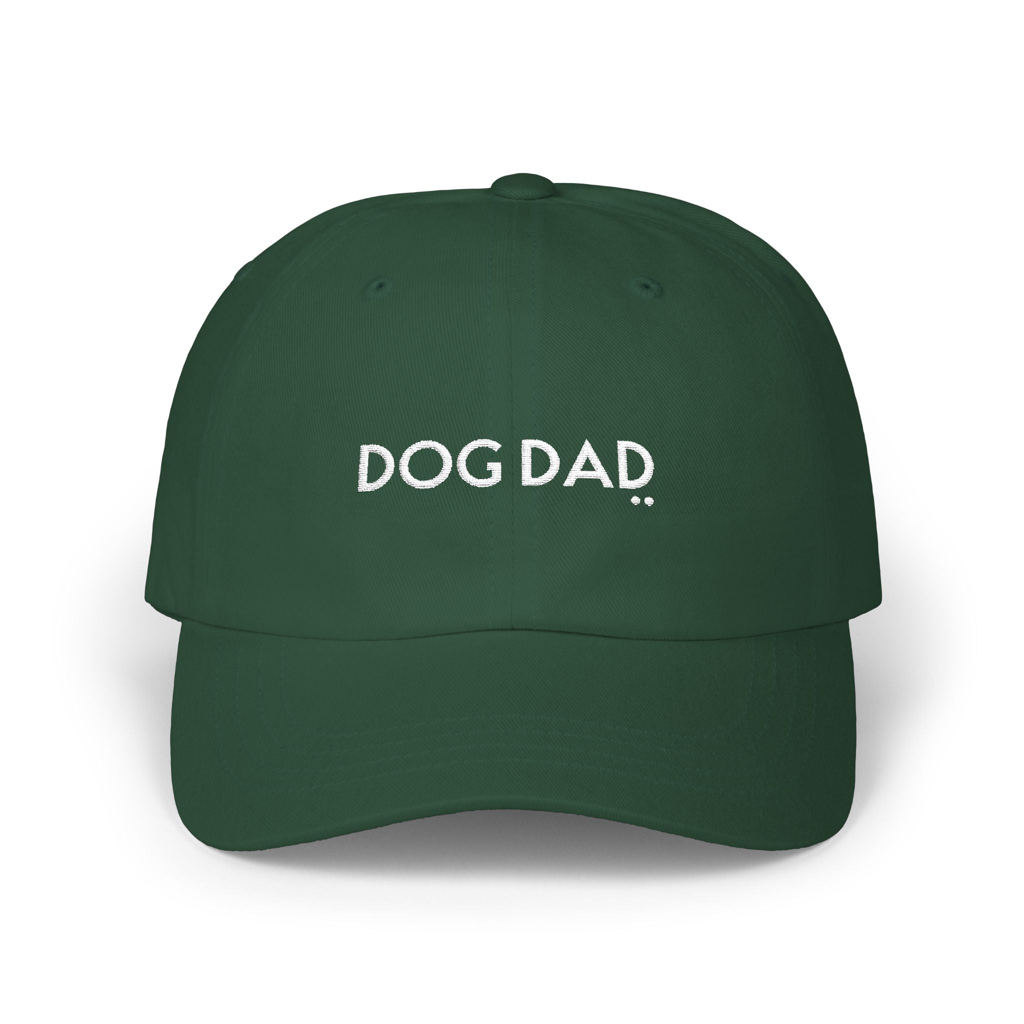 Green cap with 'DOG DAD' text on a white background