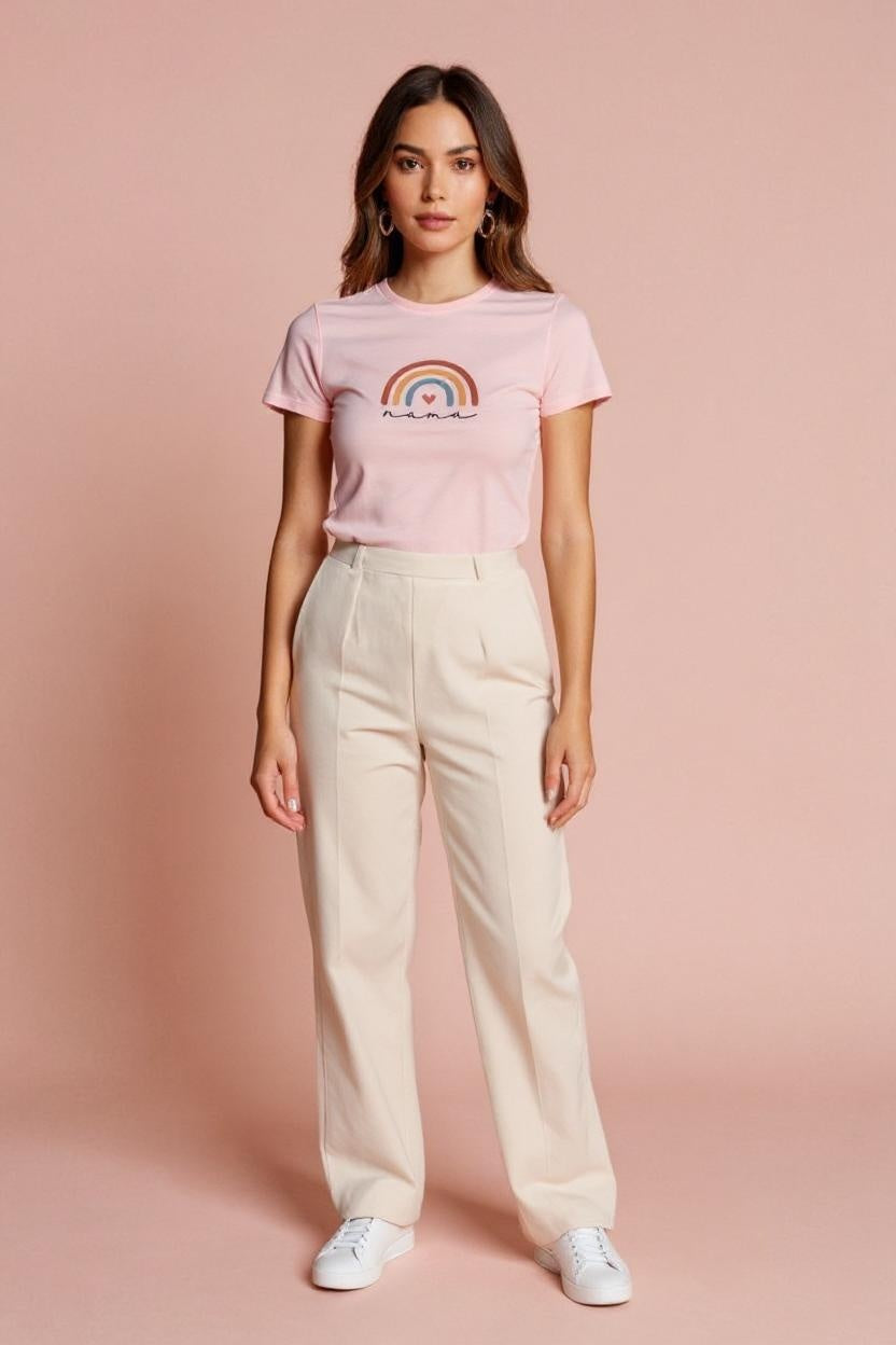 Pink Rainbow Mama + Mini Matching T-shirt Set