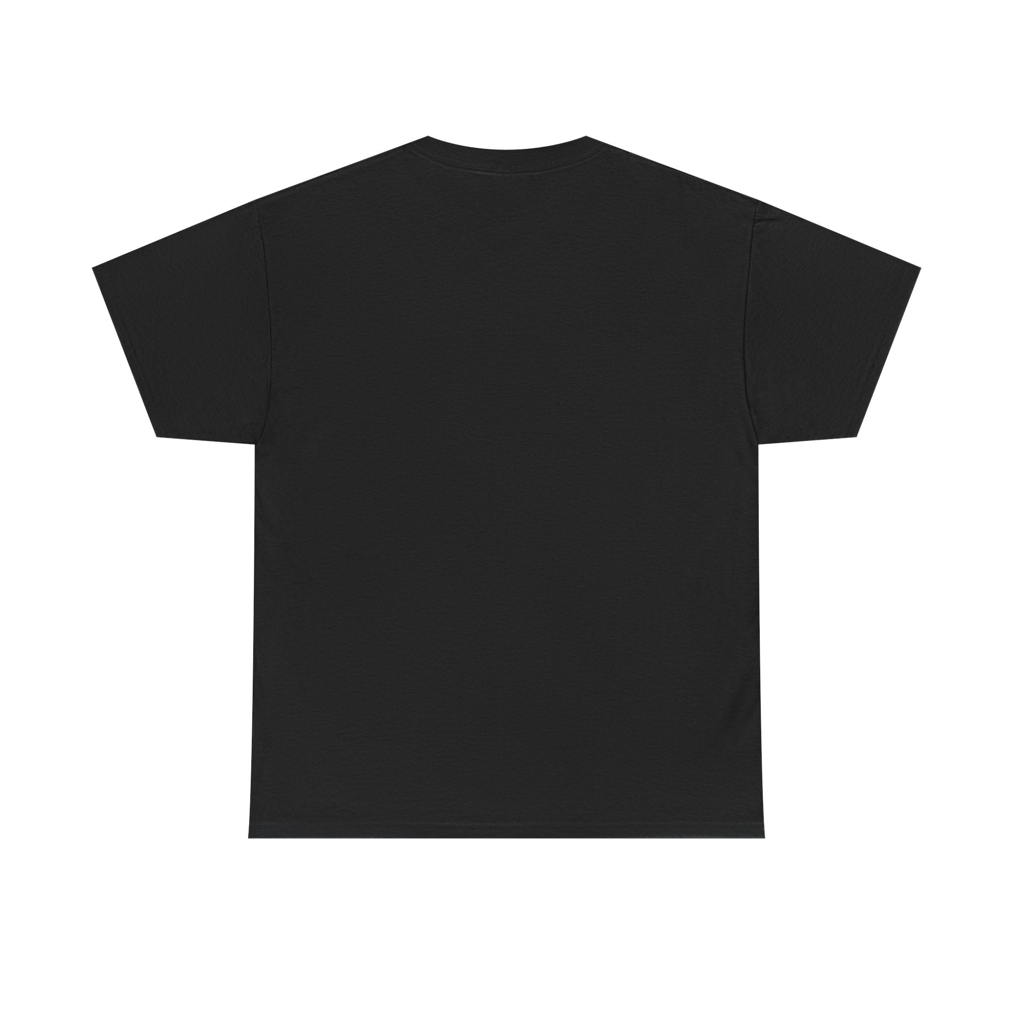 Black t-shirt on a white background