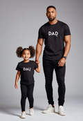 Black Dad + Daughter Matching T-shirt Set