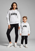 White Mama + Mini Varsity Matching Hoodie Set