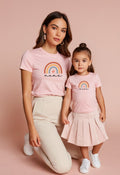 Pink Rainbow Mama + Mini Matching T-shirt Set